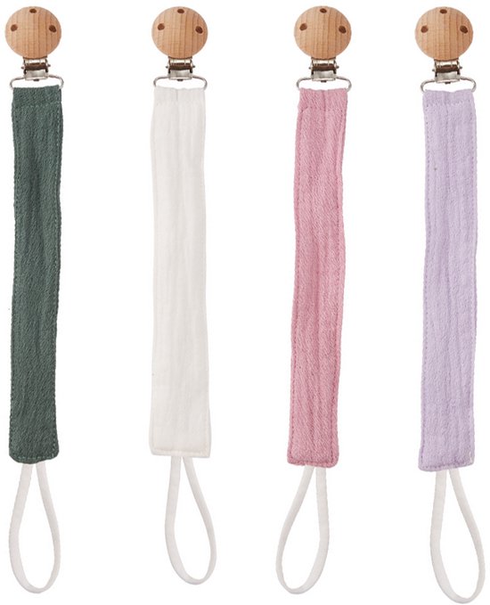 Yolnkos Attache-Sucette Bébé Garçons Filles - Lot De 2 Clips Silicone Soothie Universels Beige Et Oatmeal - Cadeau Naissance Idéal