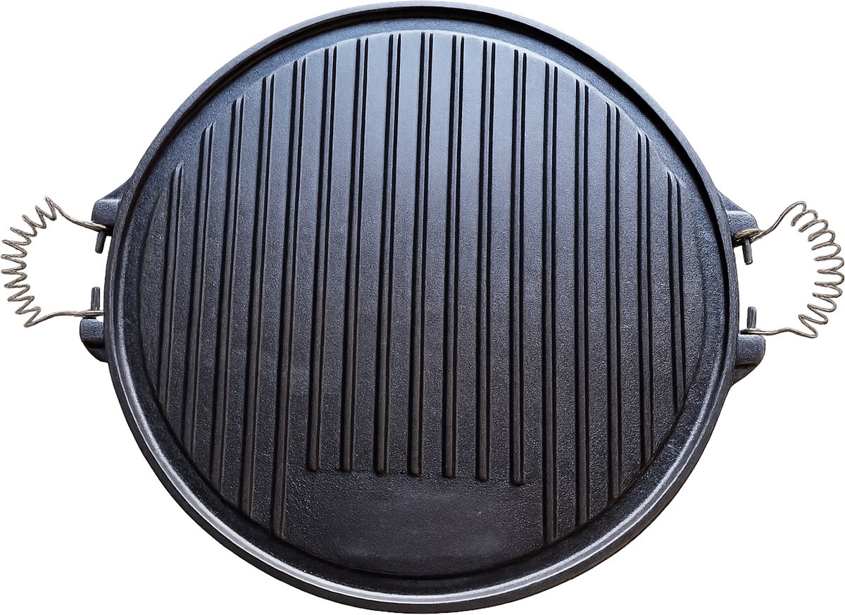 Kamado-Gietijzer-Plancha-Grilplaat-weber-BBQ-Accessoires-43 cm-Dubbelzijdig