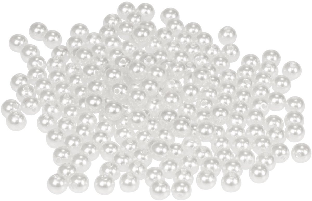 Decoratieve kralen voor het rijgen van hobbykralen wit 6 mm 300 g