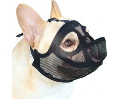MAGICSHE Muilkorf Honden Met Korte Snuit - Met Verstelbare, Ademende Mesh - Muilkorf Franse Bulldog Met Tongontwerp Om Eten Te Voorkomen Dat Bijten Likken M