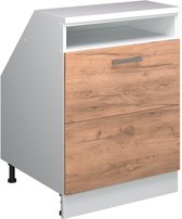 Vicco Rion Kast voor schuine wand – 60 x 81.6 cm met 2 laden, kastromp 60 cm diepte Krachtige eik goud