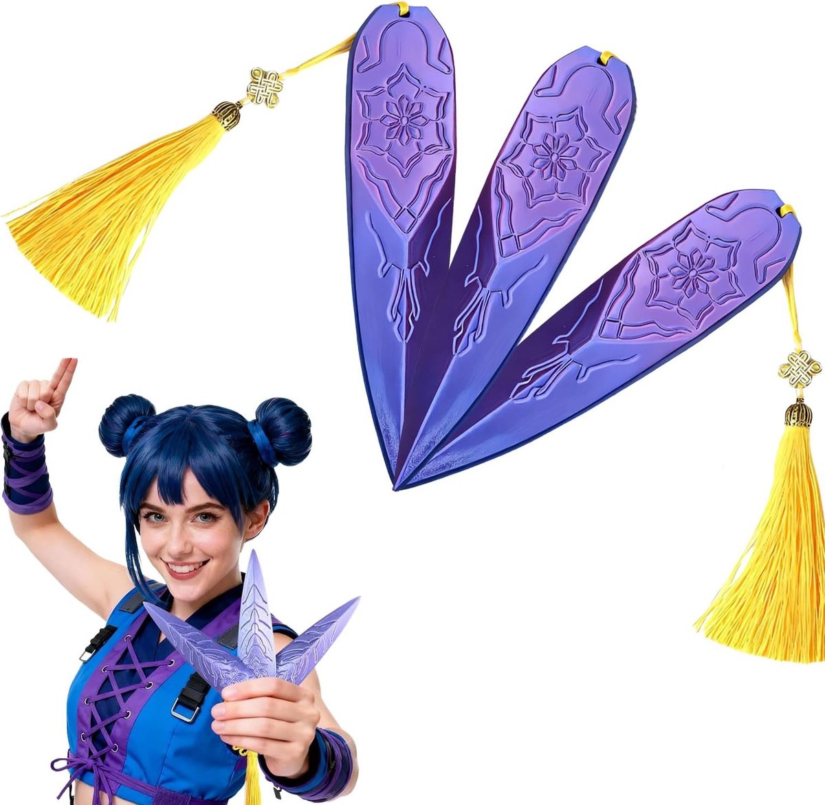 Anime Cosplay Accessoires voor Halloween en Carnavalskleding - Zwaarden, Dolken en Fantasiejuwelen voor Kostuums en Feestjes (Paars 3)