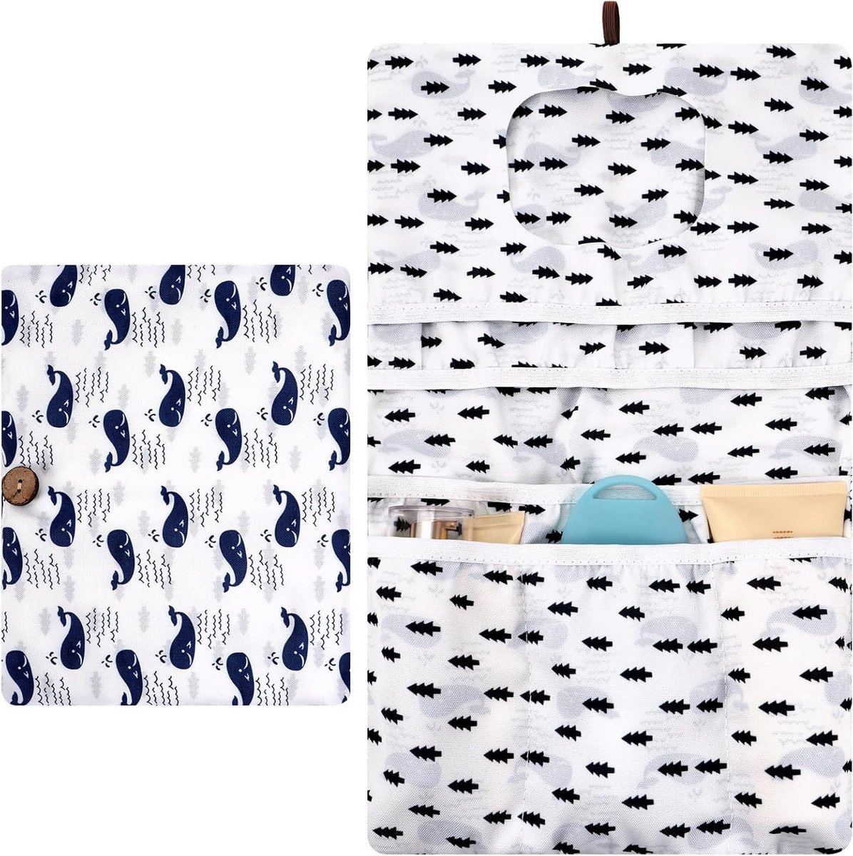 Praktische Luiertas met 2-in-1 Verschoonmat en Nat Wipes, Ideaal voor Moeders, Organisator voor Babydoeken en Crèmes