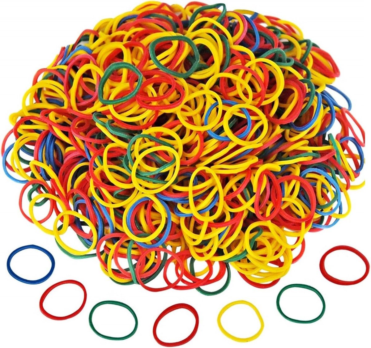 1000 Stuks Kleurige Rubber Bands voor Thuis, Kantoor en School - Elastische Ringen voor Diverse Toepassingen