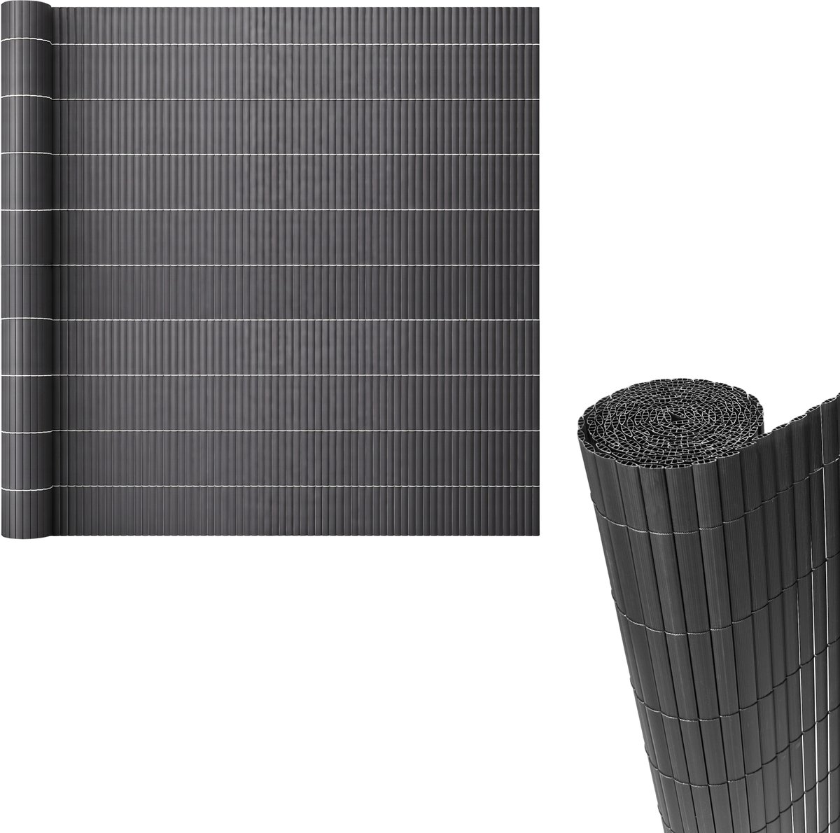 PVC Tuinscherm Cefalu 16 mm antraciet 120x400 cm casa.pro