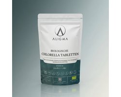 Aligma Biologische Chlorella Tabletten 500 stuks – 500mg | Gekneusde Celwanden | Chlorofyl & Vitamine B12 | Vegan | EU Biologisch