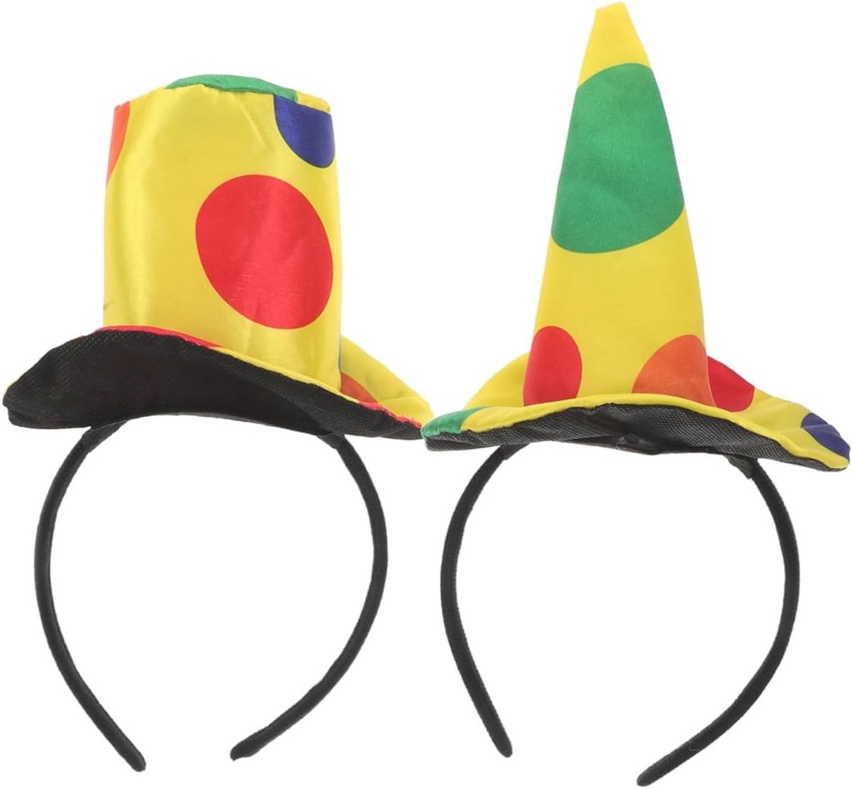 2 stuks clownhoofdband en circusclownhoed voor kostuum, carnaval, Halloween en feestelijke gelegenheden