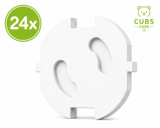 Protection blanche pour prise avec 2 ouvertures rondes. 24x dans le cercle.