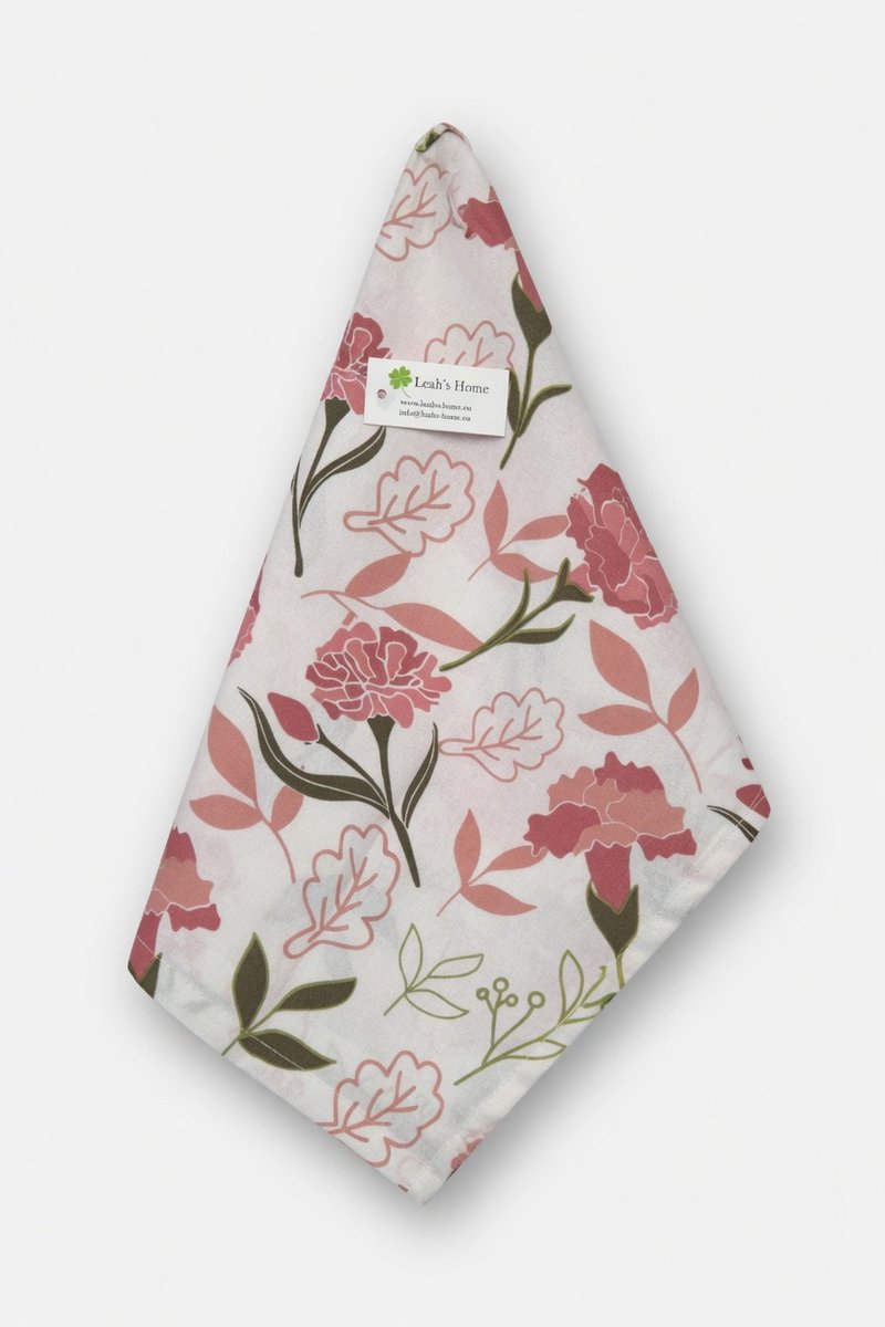 Keukendoek - Set van 2 - Anjer - Bloem - Keukenset - Theedoek -Keukentextiel