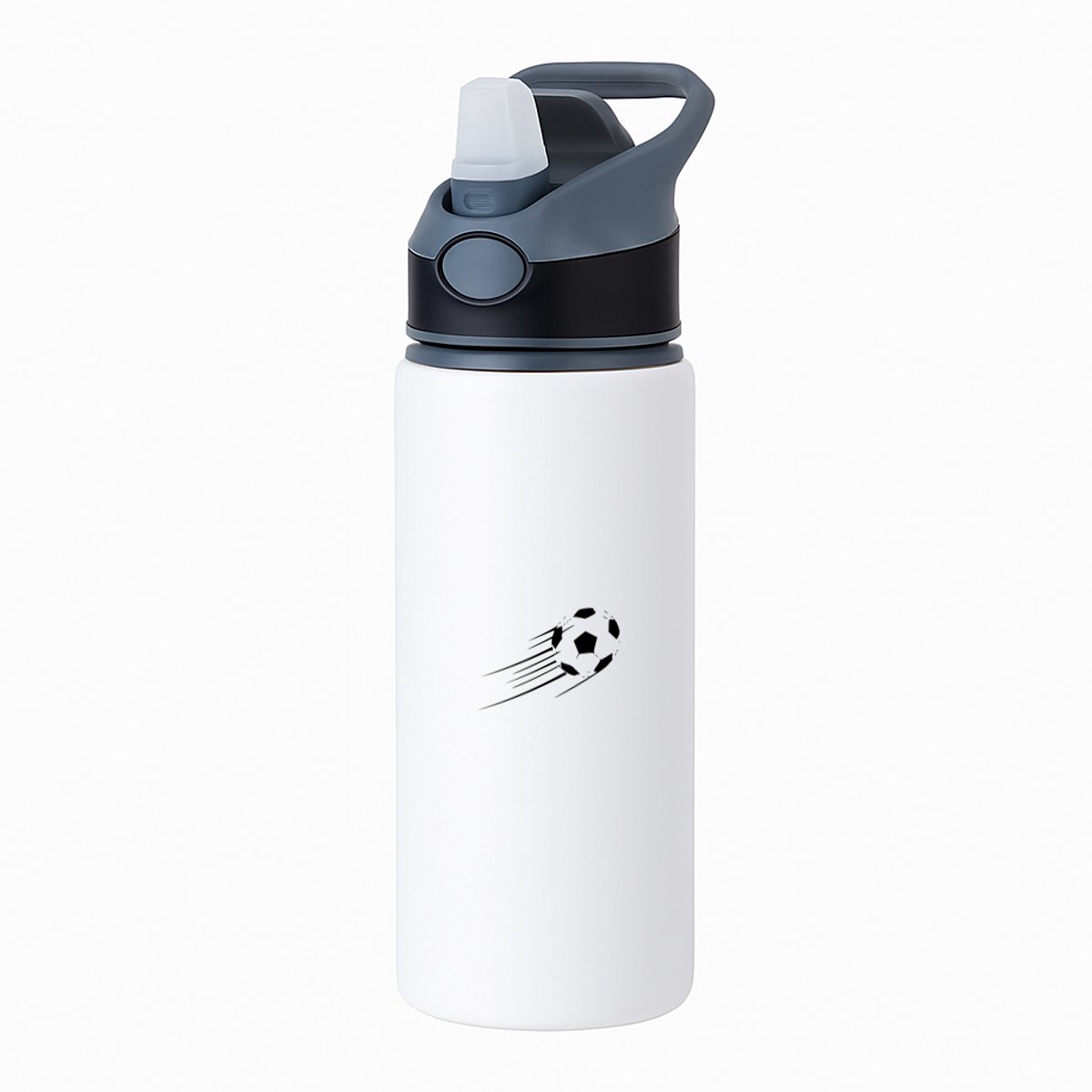 Hacebo® - Voetbal waterfles met rietje zwart - Voetbal - Jongens en meisjes - voetbal cadeau - sport - bal - cadeau - kado - geschenk - water fles - 650ML