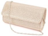 Dames Clutch met Schouderketting – Glitter Avondtas / Feesttas voor Bruiloft, Gala, Cocktail & Uitgaan – Champagne