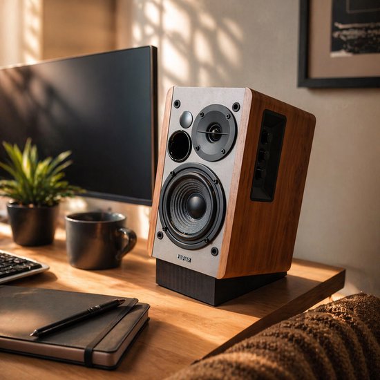 Alvora speaker standaard geschikt voor Edifier R1280T - Schuine bureau speakerverhoger - Zwart — afbeelding 4