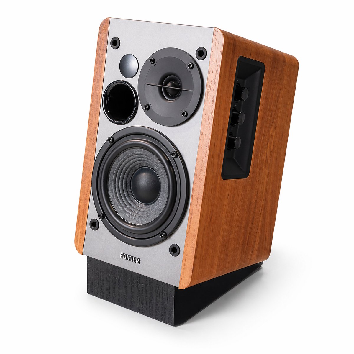 Edifier R1280T Boekenplank Speaker Standaard - Bureau Speaker Verhoger - Geluidsoptimalisatie Stand - Desktop Speaker Houder - Anti Vibratie - Compact Design - Kantelbare Audio Standaard - Zwart