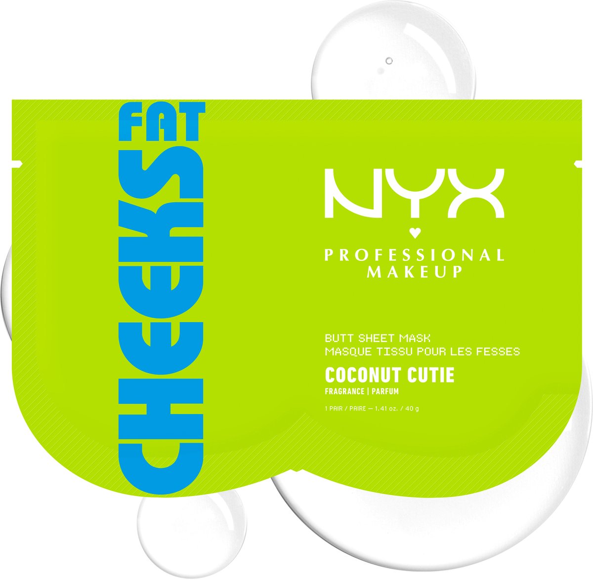 NYX Professional Makeup Fat Cheeks Butt Sheet Mask - Hydraterend - Verzorgende formule - Coconut Cutie - 1 ST