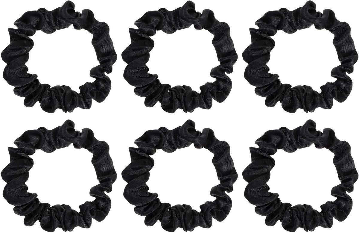 6 Stuks Mulberry Zijde Scrunchies voor Haar, Zachte Elastische Haarbanden, Beschadigingsvrije Ponytail Holders voor Vrouwen en Meisjes