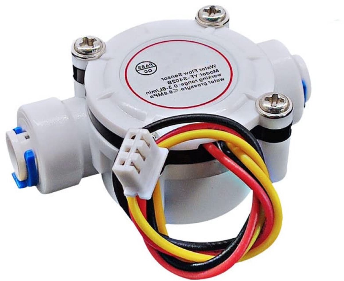 Waterstroom Hall Sensor 0.3-6L/min, 1/4" Schakelaar Hall Effect Flowmeter voor Koffiemachine en Boiler, Vloeistofmeter en Tellen