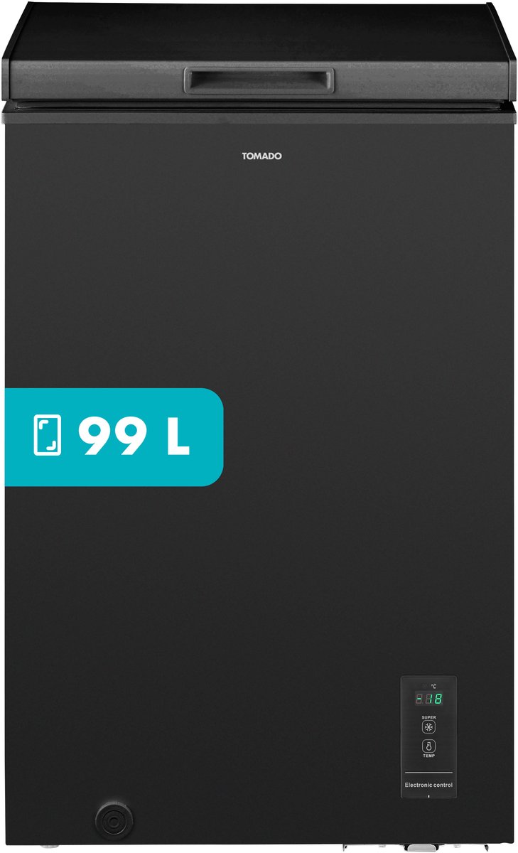 Bol.com Tomado TCF0991B - Vrieskist - 99 liter - Supervriezen - Digitaal thermostaat - Low Frost - Energielabel E - Zwart aanbieding
