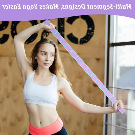 Yoga Stretch Band met 8 Lussen - Hoogwaardige Elastische Fitnessband voor Yoga en Gymnastiek, Ideaal voor Flexibiliteit en Krachttraining — afbeelding 2