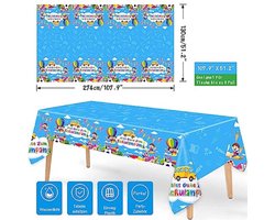 2 stuks tafelzeil, kunststof, wegwerpkleur, tafelkleden, waterdicht, voor knutselen, schilderen, kinderverjaardag, eerste schooldag, schoolkind, schildercursus, 130 x 274 cm