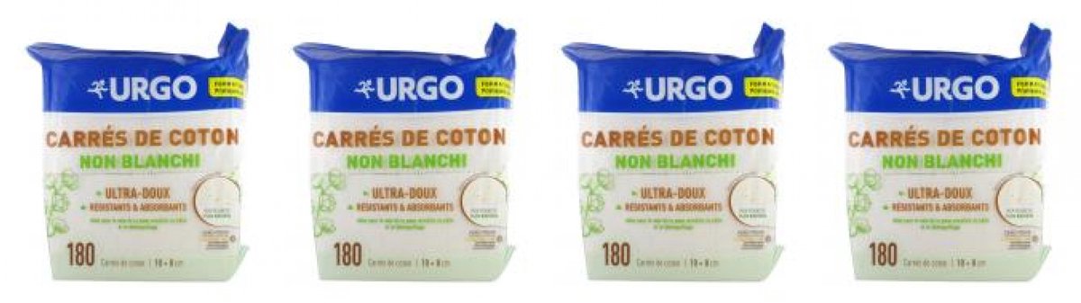 Urgo Ongebleekt Katoenen Vierkantjes 10 x 8 cm 180 vierkantjes