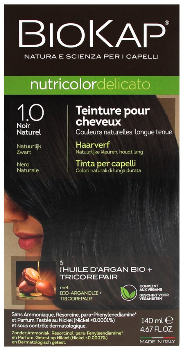Biokap Nutricolor Delicato Permanente Kleurstof (Kleuren : Zwart)