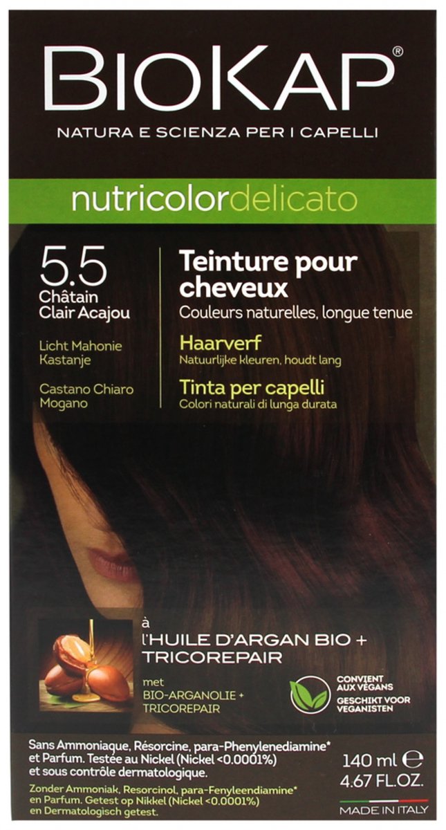 Biokap Nutricolor Delicato Permanente Kleurstof (Kleuren : Kastanje)