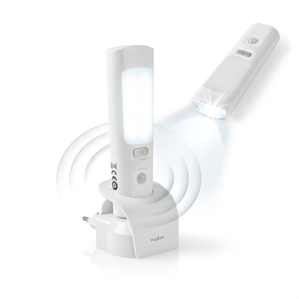 Bol.com Nedis LED Oriëntatielicht en Zaklamp – Nachtlamp – Oplaadbaar – Bewegingssensor – 37 lm – 3 m Bereik aanbieding
