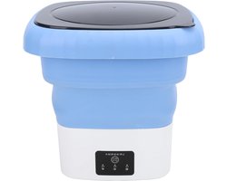 Draagbare wasmachine - Mini wasmachine met centrifuge - 6L - Ideaal voor camping en reizen - Blauw/Wit