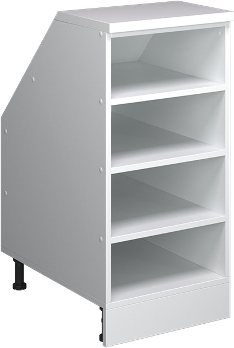 Vicco R-Line Keukenkast voor schuine wand – 40 cm met 4 compartimenten, kastromp 60 cm diepte Wit Wit/Wit