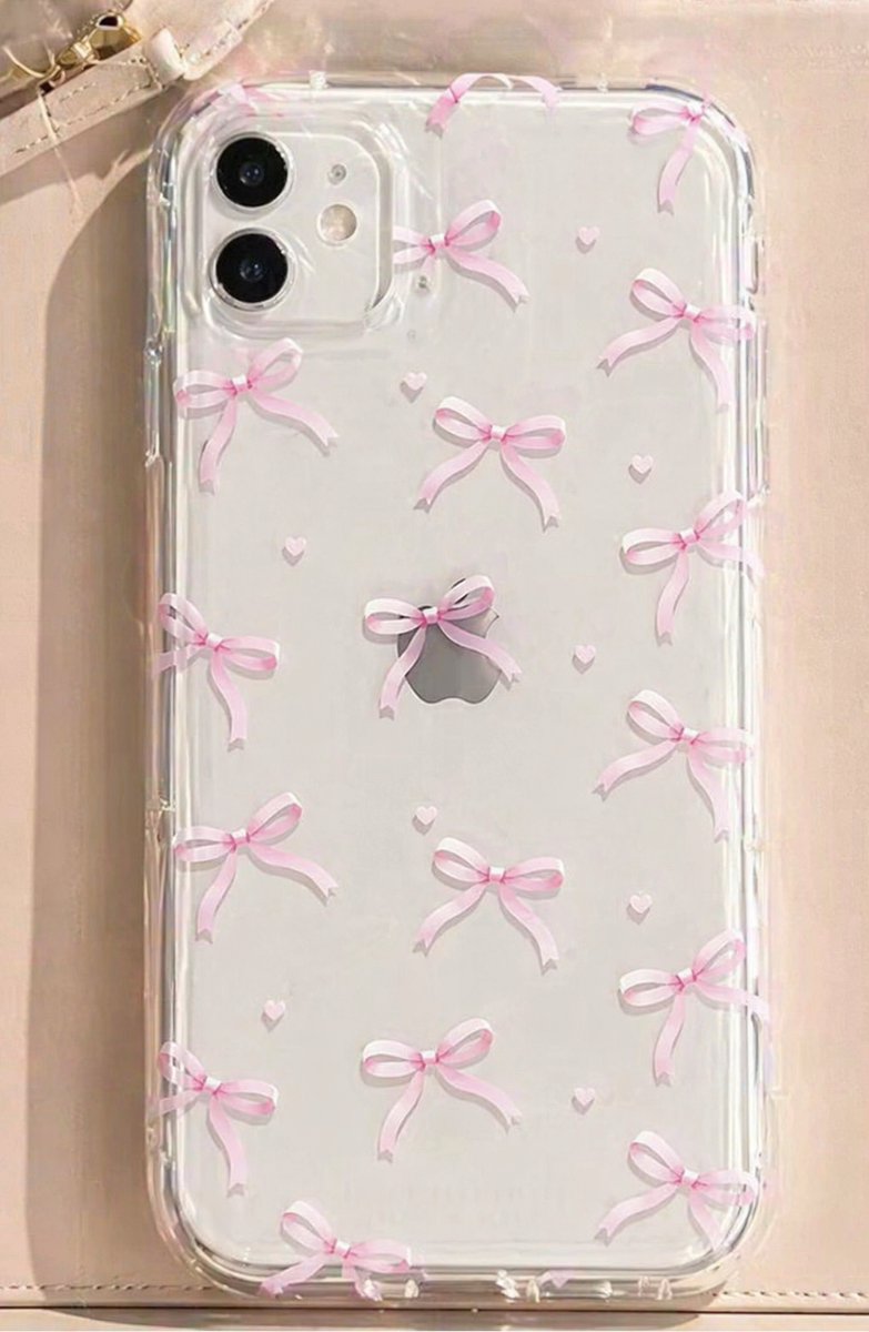 Vrolijk telefoonhoesje met roze strikjes / strik