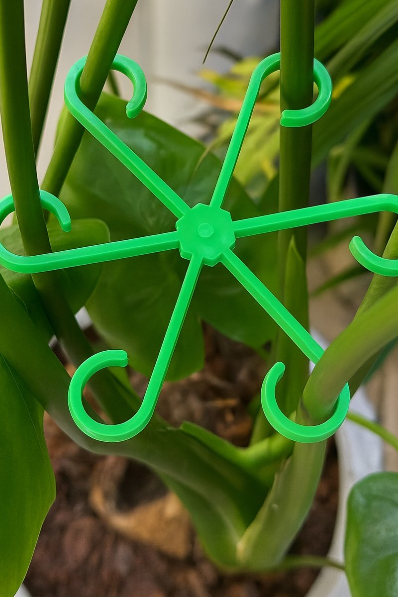 Plantensteunen – 4 stuks | Klimsteunen voor Kamerplanten & Tuinplanten | Plantenbinder | Herbruikbare Stengelhouders van Kunststof | Groeiaccessoires voor Klimplanten, Tomaten, Monstera, Orchidee & Kruiden (Transparant)