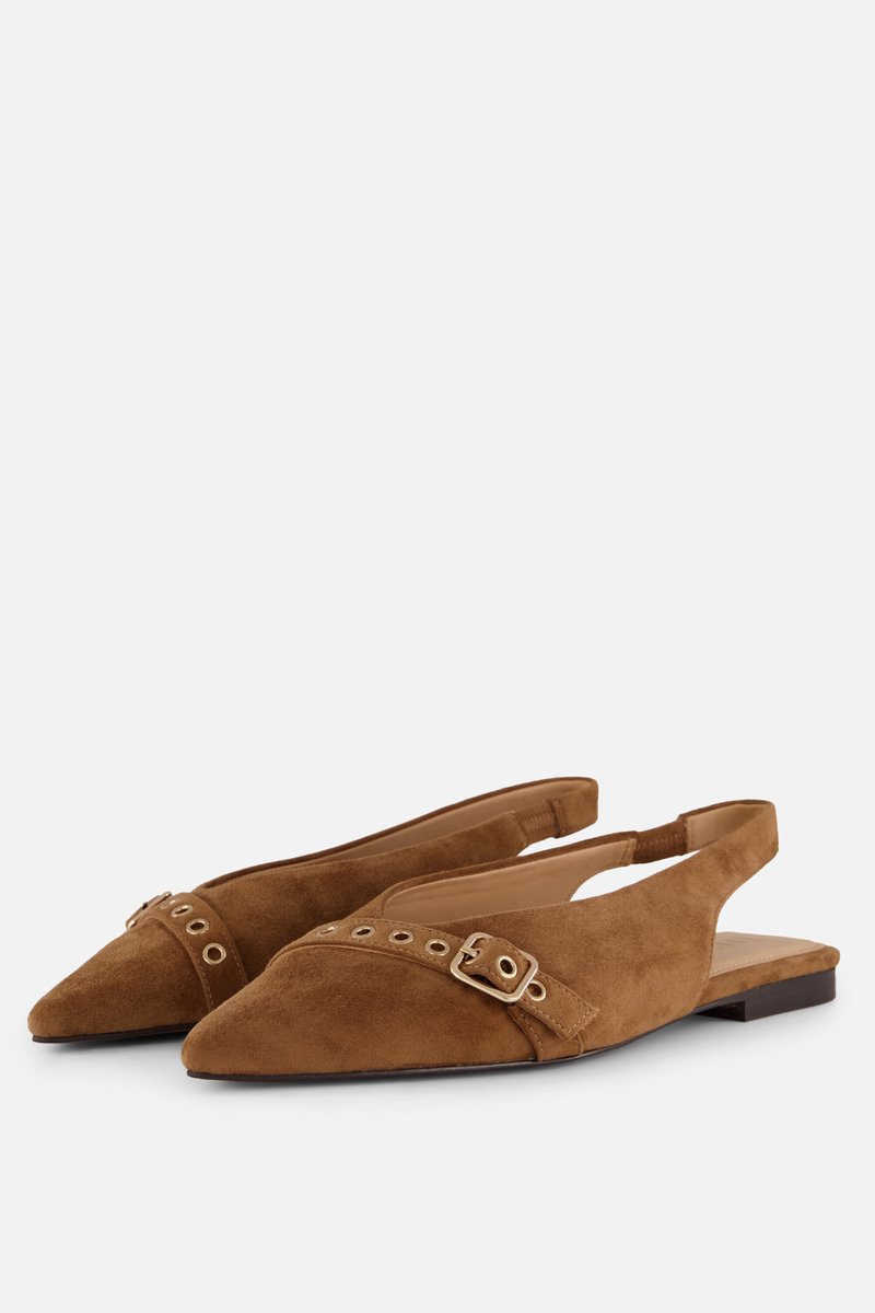 Linea Zeta Slingbacks bruin Suede - Maat 41