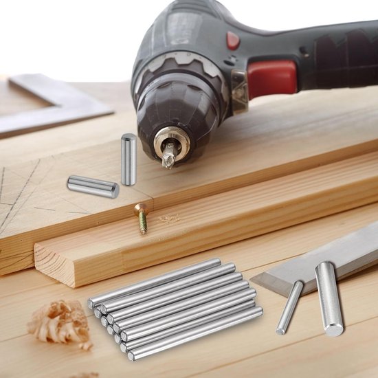 100 Stuks 2mm x 20mm Dorne Pins van Staal voor Plankondersteuning en Bevestiging, Precisie Cylindrische Pins met Tolerantie van +/-0.02mm, Zilverkleurig — afbeelding 3