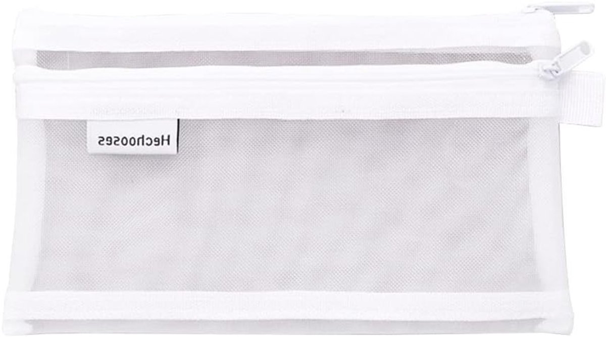 Grote Doorzichtige Pennenhouder van 20,5 cm voor School en Kantoor - Ruime Opbergzak voor Potloden, Make-up en Stationery - Geschikt voor Jongens en Meisjes