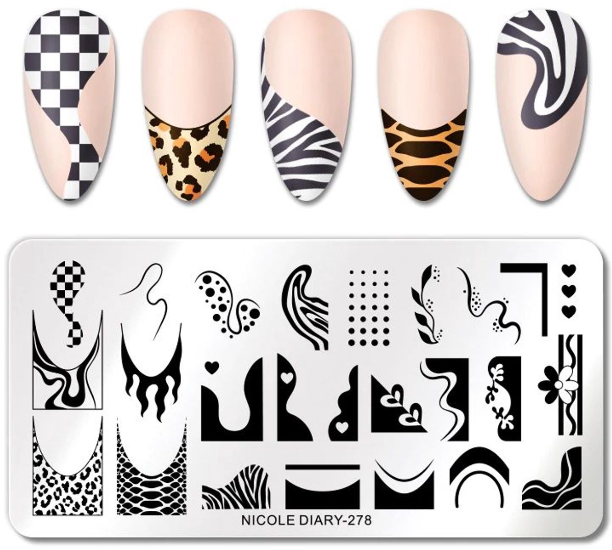 Born Pretty - Nail Art Stempelplaat - Nicole Diary-278 - Dierenpatronen - Frans