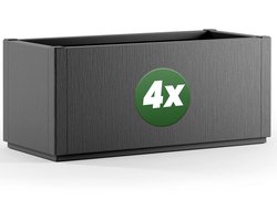 Casaria Plantenbak Set van 4 - Vorstbestendig 80l 80x36x35cm - Antraciet