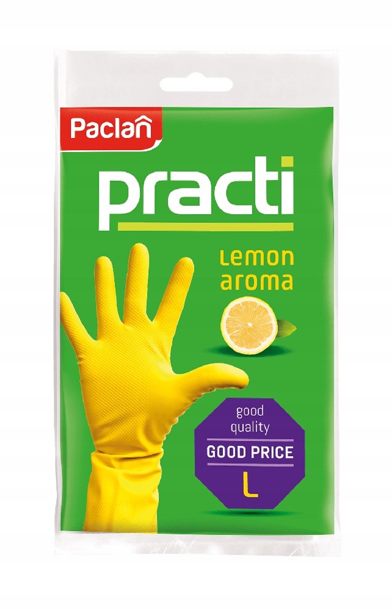 Paclan - Huishoudhandschoen - Geel - Ananasgeur - Maat L