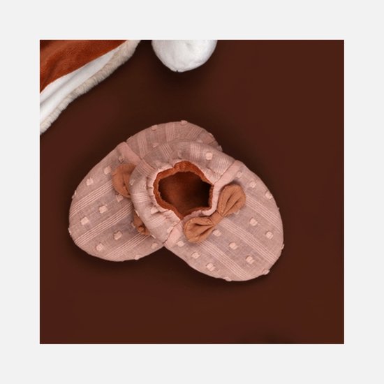 Doudou et Compagnie - Mina kraamcadeauset - Babyslofjes & Knuffeldoekje - Bruin - 0 tot 6 maanden van Doudou et Compagnie — afbeelding 2