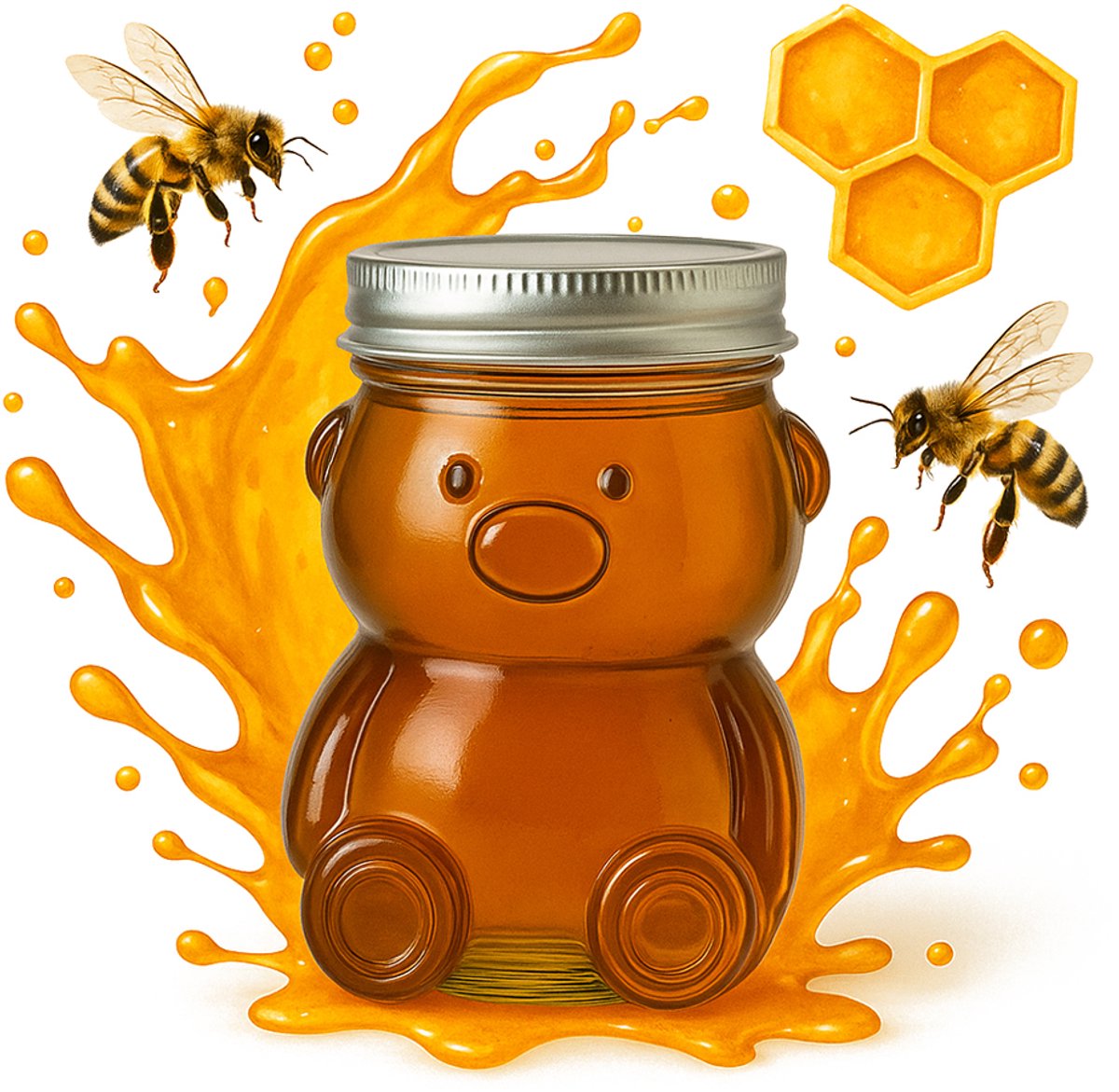 Glazen Honingpot Muis 300ml - Ideaal voor Jam, Kruiden & Cadeaus