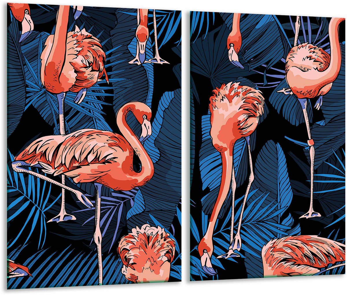 TMK ArtDeko - Snijplank - 2x 30cm - 52cm - Flamingo Motief - Inductiegeschikt