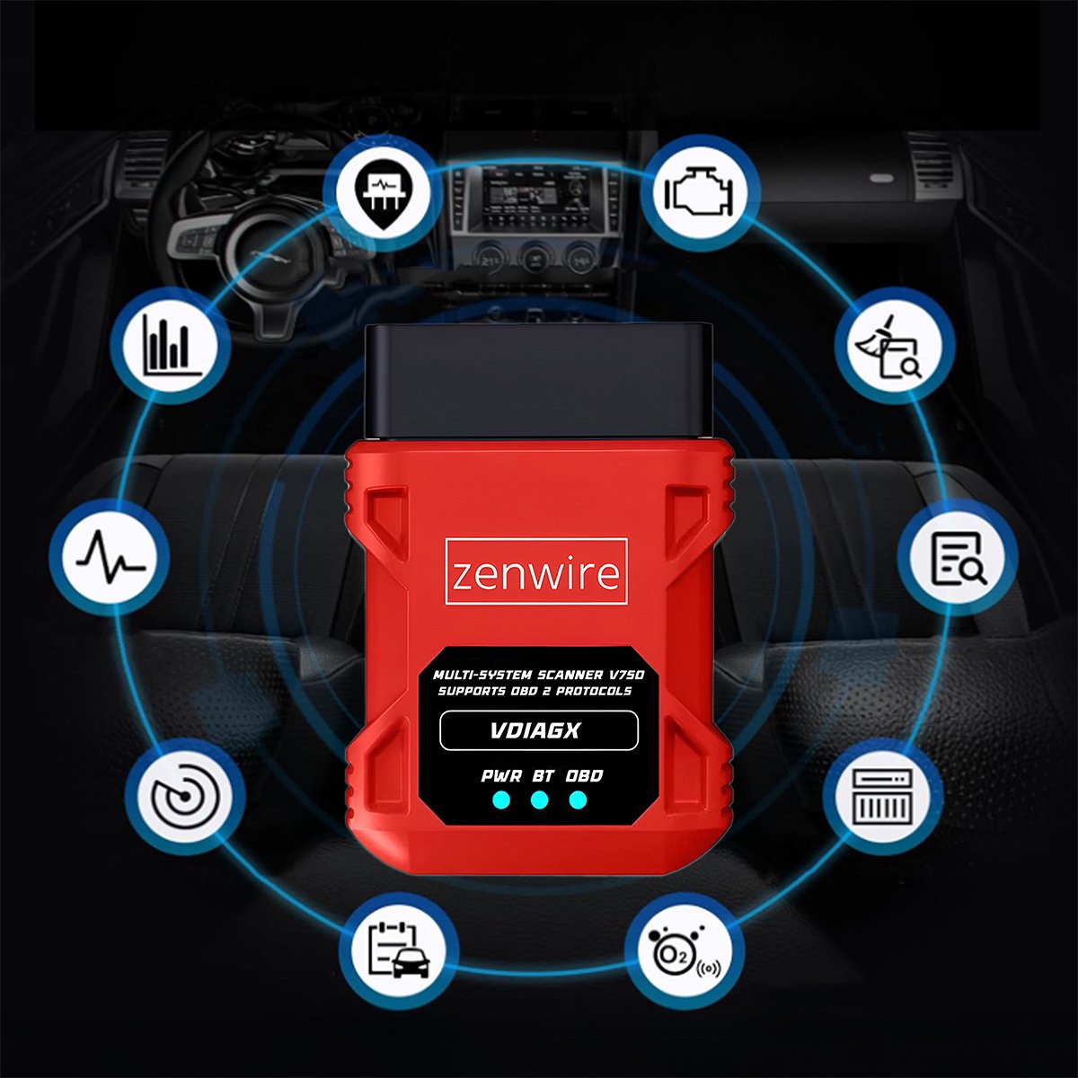 OBD2 Bluetooth-diagnose-interface VDiagX V016 thumbnail 8