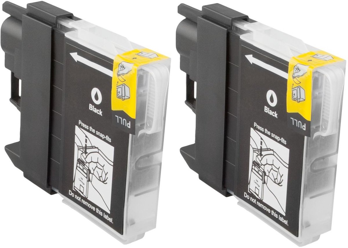 Huismerk geschikt voor Brother LC-985 XL Inktcartridges - 2X Zwart - MFC/DCP - J125 - J140W - J315W - J515W -J220 - J265W - J410 - J415W
