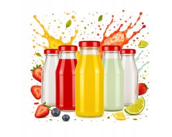 Bimberek Juice Serie - Glazen Flessen - 125ml - Schroefdop - Set van 10