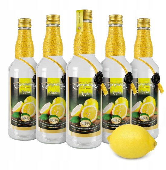 Bimberek - Glazen Decoratieve Fles - 500ml - Cytrynówka - Monopol — afbeelding 3