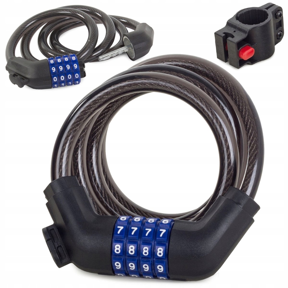 Hangzhou A Link Star - Code Fietsslot - 100 cm - RVS Kabel - Zwarte Siliconen Behuizing