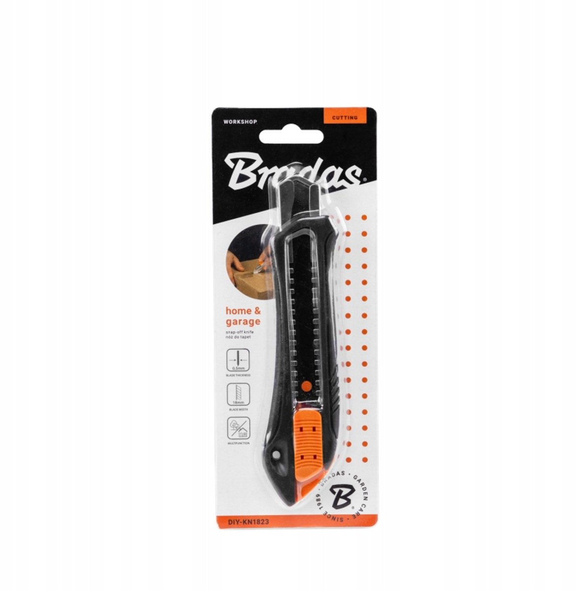 Bradas DIY-KN1823 - Universeel Mes - 18mm - Breekbaar Lemmet - Ergonomisch