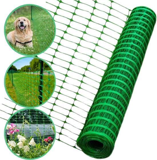 Afzetgaas - 50 Meter - 1 Meter Hoog – Groen - Sterk en Duurzaam Afzetnet - Voor Tuin,...