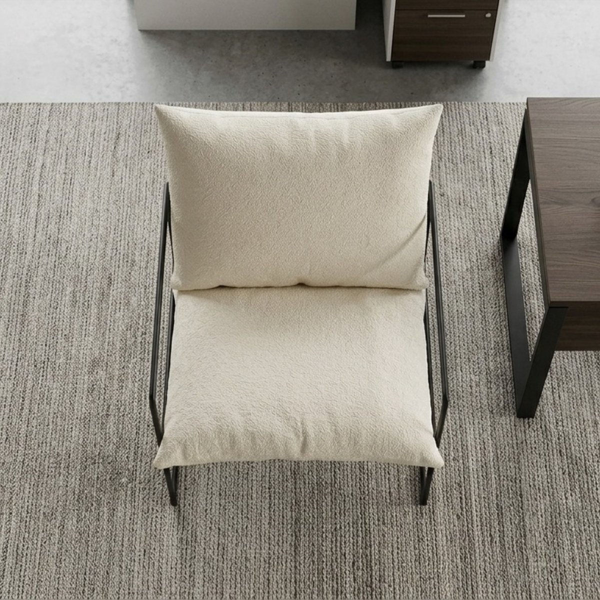 Fauteuil – Moderne Relaxstoel met - Zwart - Relaxstoel Metalen Frame Afneembaar Kussen - Medahomestore