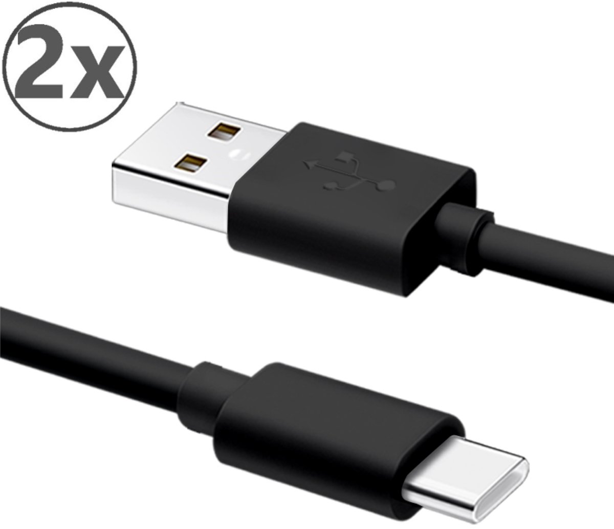 USB A naar USB C oplaadkabel – USB C Kabel – Zwart – Type C Oplader – 1 Meter – 2 Stuks – Geschikt voor alle USB-C Toestellen – Snel Laden – Oplaadkabel
