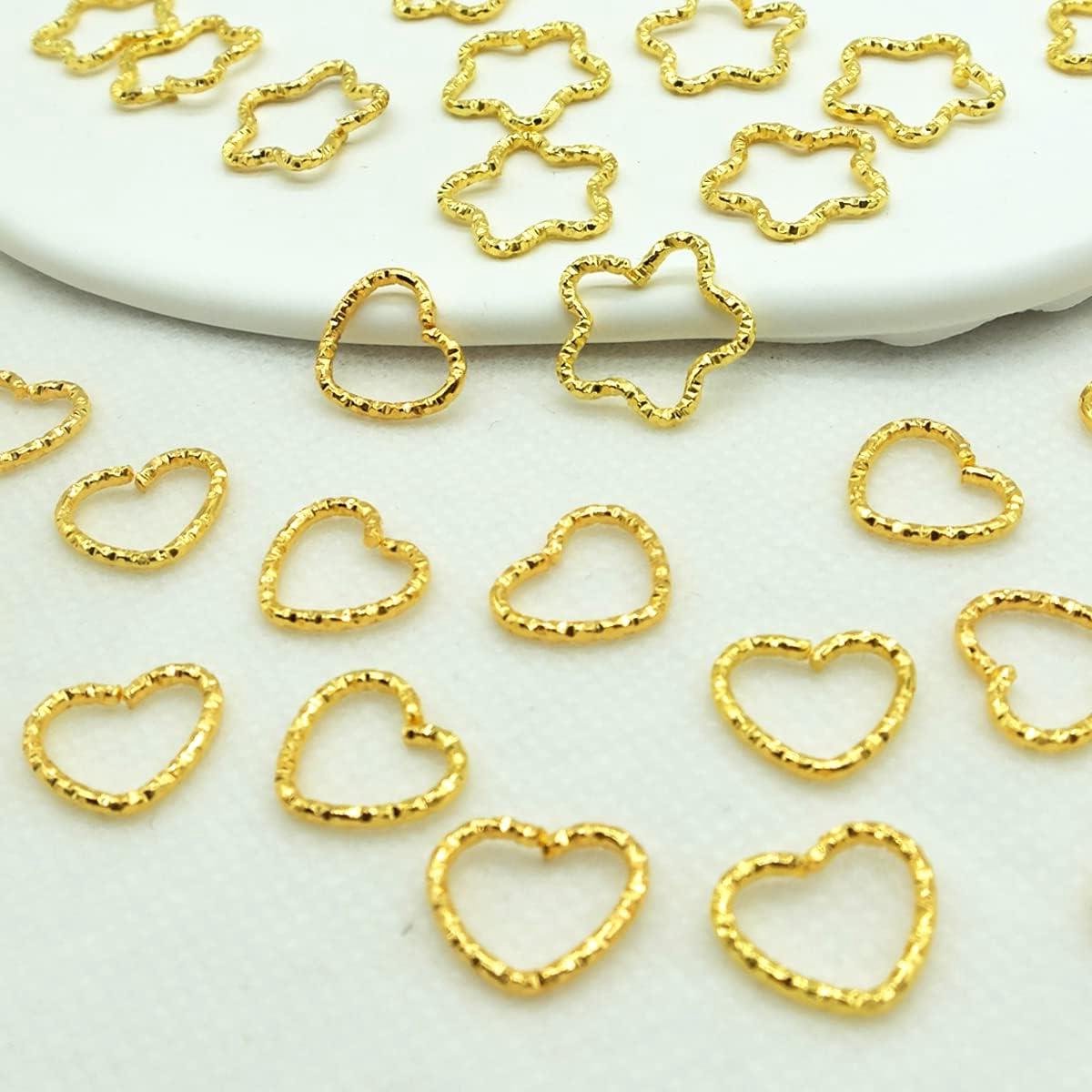 Haar Vlechtringen - Haarsieraden Clips - Haar Decoreren - Ster en Hart Vormen - 100 Stuks - Goud